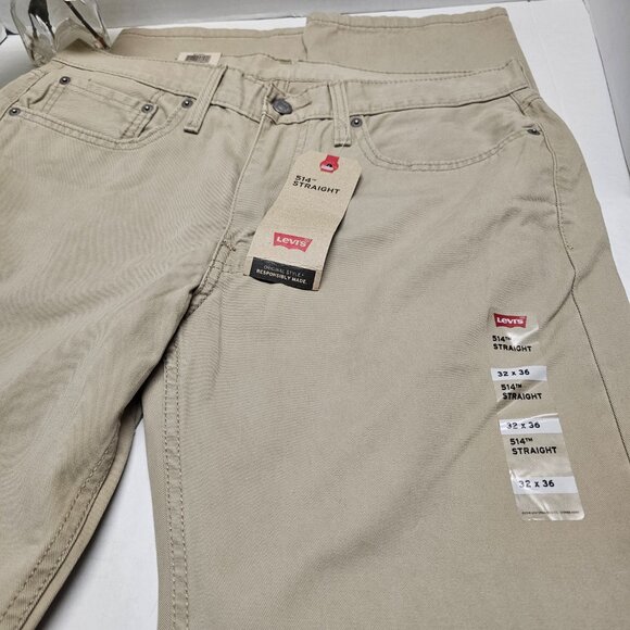 New Levis Strauss 514 Straight Water Less Mens Sits Bellow Waist 32 X 36 - Picture 1 of 15